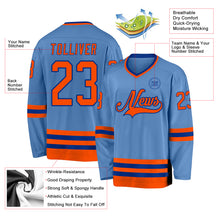 Load image into Gallery viewer, Custom Light Blue Orange-Royal Hockey Jersey