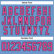 Load image into Gallery viewer, Custom Light Blue Pink-Black Hockey Jersey