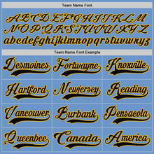 Load image into Gallery viewer, Custom Light Blue Black-Gold Hockey Jersey