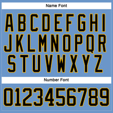 Load image into Gallery viewer, Custom Light Blue Black-Gold Hockey Jersey