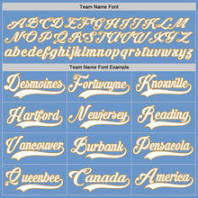 Load image into Gallery viewer, Custom Light Blue White-Old Gold Hockey Jersey