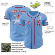 Load image into Gallery viewer, Custom Light Blue Red-White Authentic Baseball Jersey