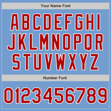 Load image into Gallery viewer, Custom Light Blue Red-White Authentic Baseball Jersey