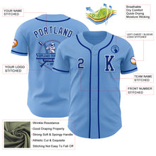 Load image into Gallery viewer, Custom Light Blue Royal-White Authentic Baseball Jersey