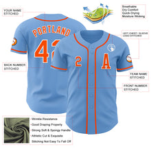 Load image into Gallery viewer, Custom Light Blue Orange-White Authentic Baseball Jersey