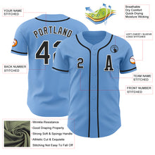 Load image into Gallery viewer, Custom Light Blue Black-White Authentic Baseball Jersey