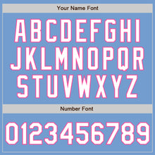 Load image into Gallery viewer, Custom Light Blue White-Pink Authentic Baseball Jersey
