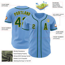 Load image into Gallery viewer, Custom Light Blue Green-Gold Authentic Baseball Jersey