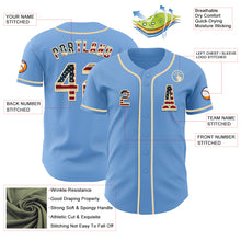 Load image into Gallery viewer, Custom Light Blue Vintage USA Flag-Cream Authentic Baseball Jersey