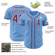 Load image into Gallery viewer, Custom Light Blue Crimson-White Authentic Baseball Jersey