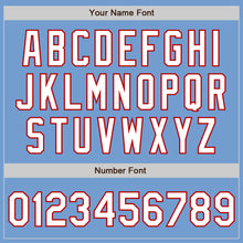 Load image into Gallery viewer, Custom Light Blue White-Red Authentic Baseball Jersey