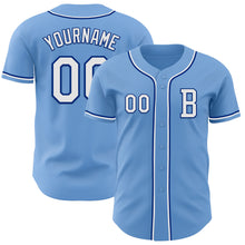 Load image into Gallery viewer, Custom Light Blue White-Royal Authentic Baseball Jersey