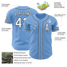 Load image into Gallery viewer, Custom Light Blue White-Black Authentic Baseball Jersey