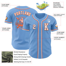 Load image into Gallery viewer, Custom Light Blue White-Orange Authentic Baseball Jersey