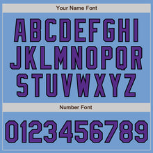 Load image into Gallery viewer, Custom Light Blue Purple-Black Authentic Baseball Jersey