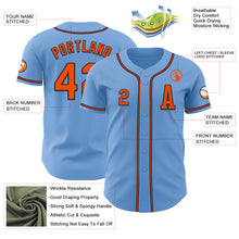 Load image into Gallery viewer, Custom Light Blue Orange-Black Authentic Baseball Jersey