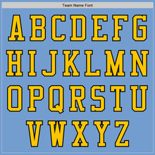 Load image into Gallery viewer, Custom Light Blue Black-Yellow Authentic Baseball Jersey