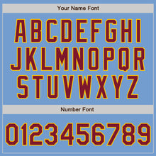 Load image into Gallery viewer, Custom Light Blue Crimson-Yellow Authentic Baseball Jersey