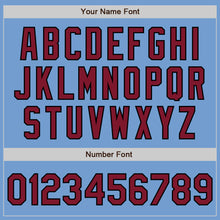 Load image into Gallery viewer, Custom Light Blue Crimson-Black Authentic Baseball Jersey