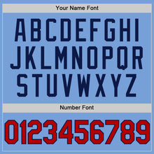 Load image into Gallery viewer, Custom Light Blue Red-Navy Authentic Throwback Basketball Jersey