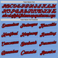 Load image into Gallery viewer, Custom Light Blue Red-Black Authentic Throwback Basketball Jersey