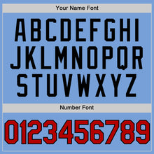 Load image into Gallery viewer, Custom Light Blue Red-Black Authentic Throwback Basketball Jersey