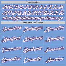 Load image into Gallery viewer, Custom Light Blue White-Purple Authentic Throwback Basketball Jersey