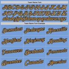 Load image into Gallery viewer, Custom Light Blue Old Gold-Black Authentic Throwback Basketball Jersey