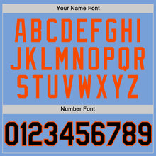 Load image into Gallery viewer, Custom Light Blue Black-Orange Authentic Throwback Basketball Jersey