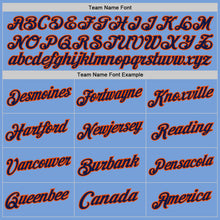 Load image into Gallery viewer, Custom Light Blue Navy-Orange Authentic Throwback Basketball Jersey