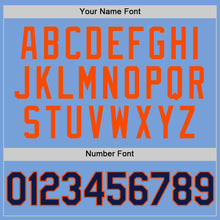 Load image into Gallery viewer, Custom Light Blue Navy-Orange Authentic Throwback Basketball Jersey