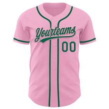 Load image into Gallery viewer, Custom Light Pink Kelly Green Authentic Baseball Jersey