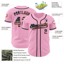 Load image into Gallery viewer, Custom Light Pink Vintage USA Flag-Black Authentic Baseball Jersey