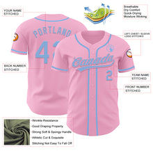 Load image into Gallery viewer, Custom Light Pink Light Blue Authentic Baseball Jersey