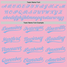 Load image into Gallery viewer, Custom Light Pink Light Blue Authentic Baseball Jersey