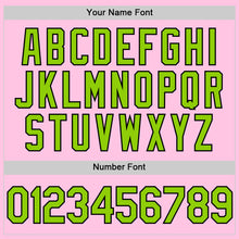 Load image into Gallery viewer, Custom Light Pink Neon Green-Black Authentic Throwback Baseball Jersey