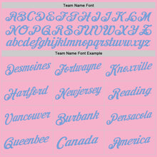 Load image into Gallery viewer, Custom Light Pink Light Blue-White Authentic Throwback Basketball Jersey