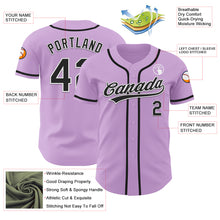 Load image into Gallery viewer, Custom Light Purple Black-White Authentic Baseball Jersey