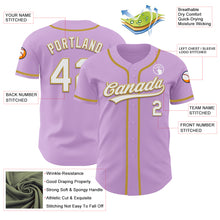 Load image into Gallery viewer, Custom Light Purple White-Old Gold Authentic Baseball Jersey