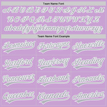 Load image into Gallery viewer, Custom Light Purple Gray-White Authentic Baseball Jersey