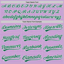 Load image into Gallery viewer, Custom Light Purple Kelly Green-White Authentic Baseball Jersey