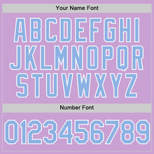 Load image into Gallery viewer, Custom Light Purple Light Blue-White Authentic Baseball Jersey