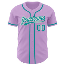 Load image into Gallery viewer, Custom Light Purple Teal-White Authentic Baseball Jersey