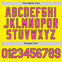 Load image into Gallery viewer, Custom Light Yellow Pink-Navy Authentic Baseball Jersey