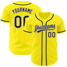 Load image into Gallery viewer, Custom Light Yellow Black-White Authentic Baseball Jersey