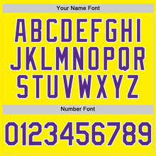 Load image into Gallery viewer, Custom Light Yellow Purple-White Authentic Baseball Jersey