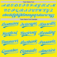 Load image into Gallery viewer, Custom Light Yellow Teal-White Authentic Baseball Jersey
