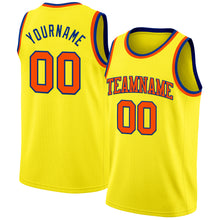 Load image into Gallery viewer, Custom Light Yellow Orange-Royal Authentic Basketball Jersey