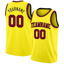 Load image into Gallery viewer, Custom Light Yellow Maroon-Black Authentic Basketball Jersey