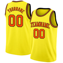 Load image into Gallery viewer, Custom Light Yellow Orange-Black Authentic Basketball Jersey